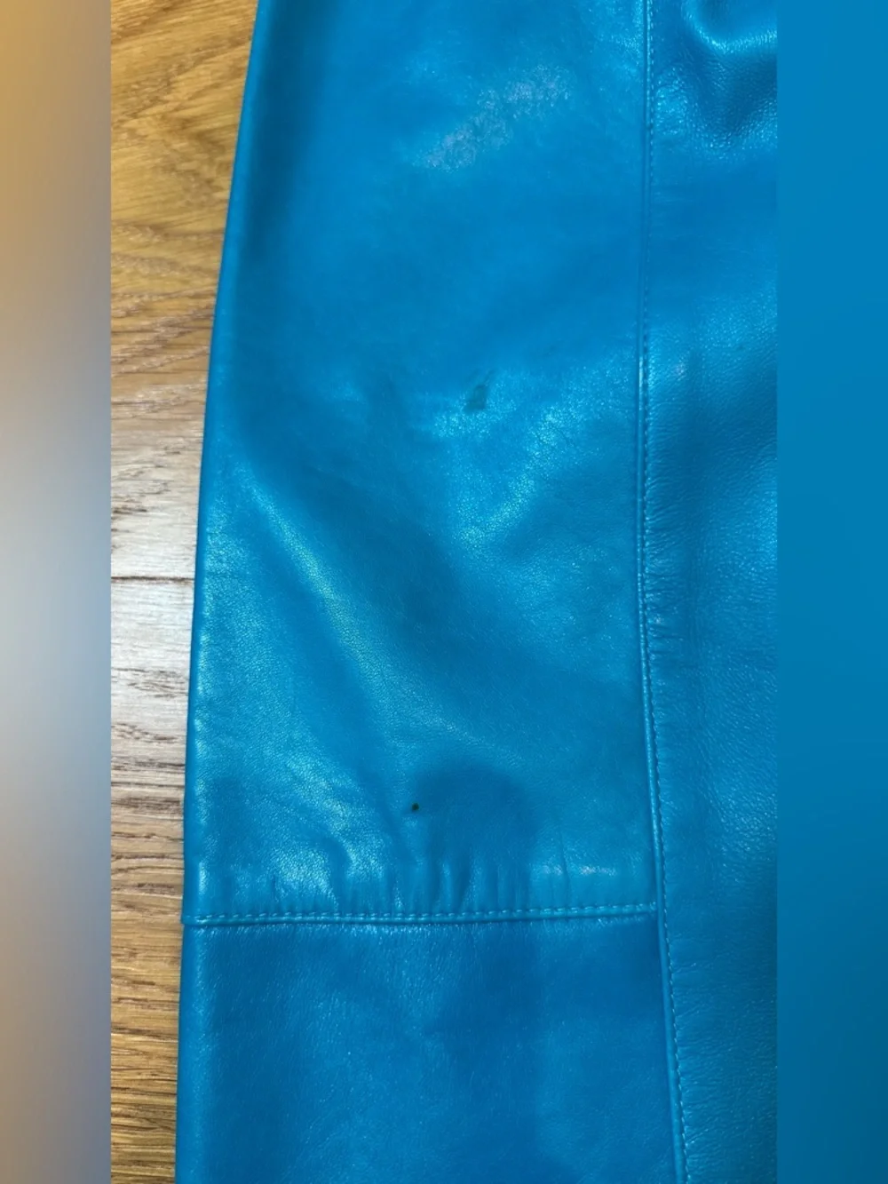Vintage ESCADA Blue Leather Skirt